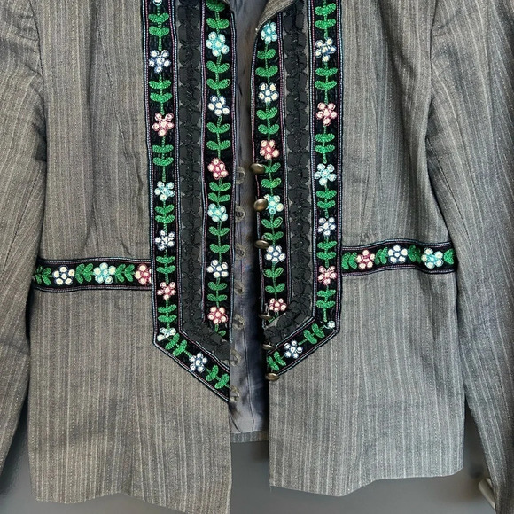 Nanette Lepore vintage floral embroidered blazer size 8 great condition - Picture 6 of 10